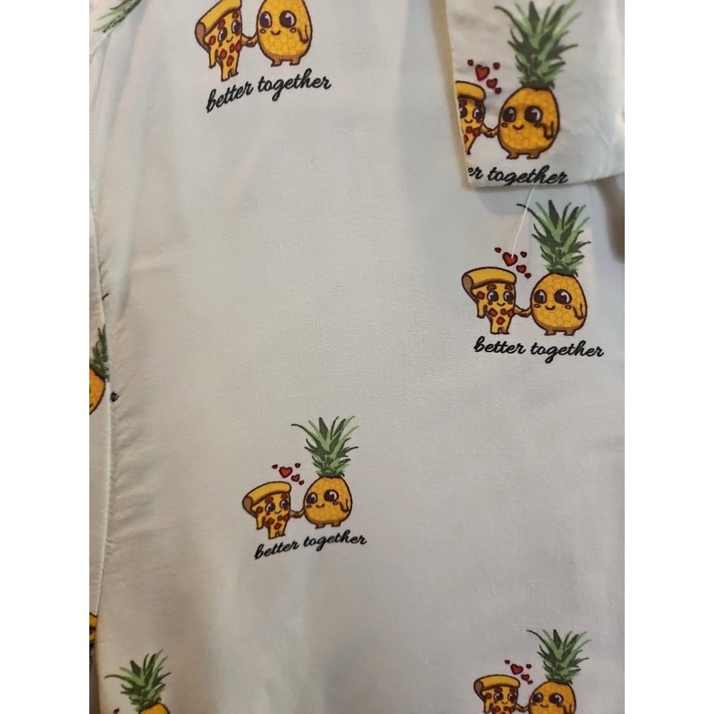 Denim & Flower Ricky Singh Hawaiian Pizza Camp Shirt Men XL  Short Sleeve #663